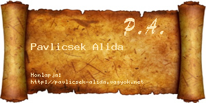 Pavlicsek Alida névjegykártya